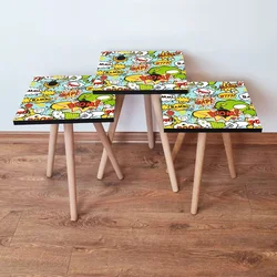 Hanah Home Set klub stočića 3Shp108, 3 komada, Ljubičasta