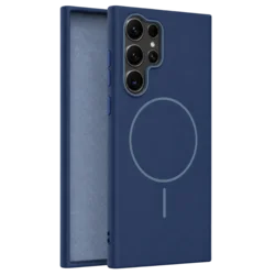 Leather Grip MagSafe maska za Samsung Galaxy S22 Ultra – Plava