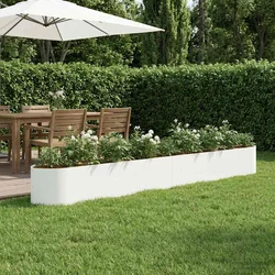Povišeni vrtni krevet Bijela 380 x 40 x 40 cm Čelik