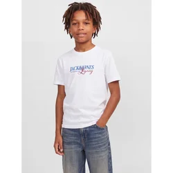 JACK & JONES Majica JJJADE mornarska/karminsko rdeča/bela