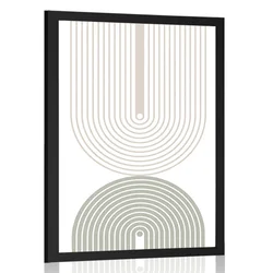 Plakat minimalistične mavrice Mid-Century - 60x90 white