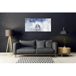 tulup.si Steklena slika Oblaki mountain landscape 120x60 cm 2 obešalnika