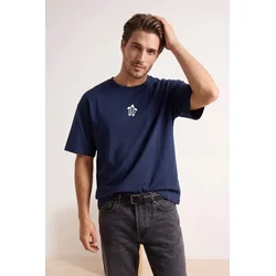 Trendyol Muška majica Tmnss26Ts00056, Tamnoplava