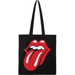 The Rolling Stones Classic Tongue (Organic) Platnena torba Črna