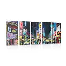 5-delna slika barviti New York - 150x75