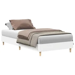 Vidaxl Konstrukcija postelje Bela 80 x 200 cm Inženirski les