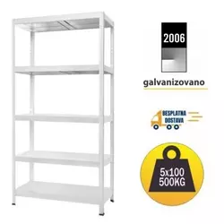Polica Metal-metal 180x90x40cm, 5x100kg galva
