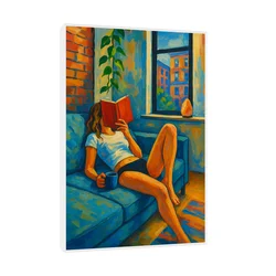 Canvas Slika na platnu Pauza za stranicu 50x75cm, Sa ramom, Beli
