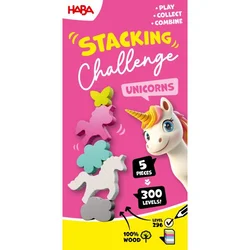 Haba Dinamična zabavna igra Stacking Challenge Samorogi 5 figuric 300 nalog