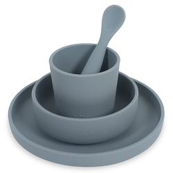 JOLLEIN Kinderserviesset Siliconen 4-delig - Storm Grey (51067256)