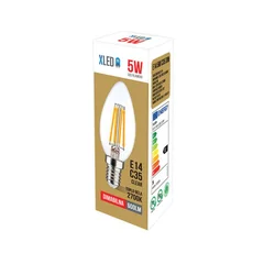 Xled E14 5W C35 Filament Sijalica dimabilna,2700K,220V,600Lm,35*98mm,Ra?80 PF?0.5 Clear