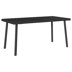 Vrtni stolić za kavu pravokutni crni 80x40x37 cm poliratan