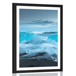 Plakat s paspartujem ledeni kristali - 20x30 white