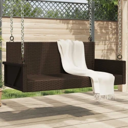 shumee Gugalna klop rjava 119x56x48 cm poli ratan
