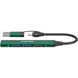 CANYON hub DS-02 4in1 USB-A/C Green - CNS-TDS02GR