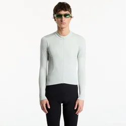 Majice Rapha Mens Pro Team Long Sleeve Midweight Jersey Grey/ White M