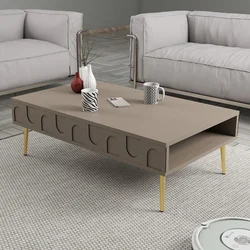 Hanah Home Klub sto Lyon 33, 105x33.6x60 cm, Belo-zlatne boje