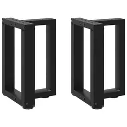 Noge za klub stolić T-oblika 2 kom Crne 28x25x(42-43) cm Čelik