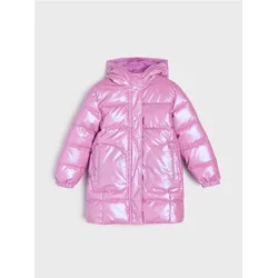 Sinsay - Ušivena kaput sa veštačkim krznom - pastelno roze