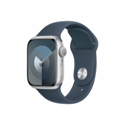 APPLE Watch S9 GPS 41mm Silver Alu Case w Storm Blue Sport Band - S/M (mr903se/a)