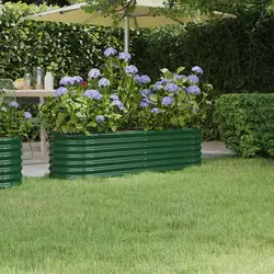Povišena vrtna gredica od pocinčanog čelika 152 x 40 x 36 cm zelena