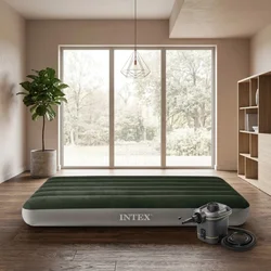 Intex Dura-Beam Vazdušni krevet Full Prestige Downy sa baterijskom pumpom 191cm x 137cm x 25cm ( 64778 )