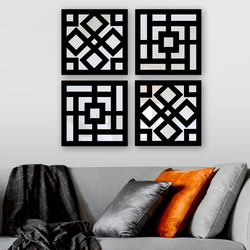 Wallity Set ogledala SYH623284596, Crni