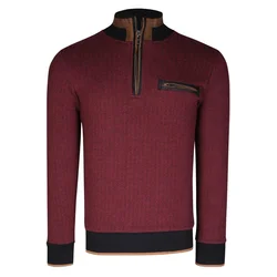 9039 DEWBERRY MENS SWEATSHIRT-PATTERNED BURGUNDY