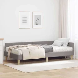Kutni krevetni okvir s madracem 2 pcs Sivo-smeđa tkanina