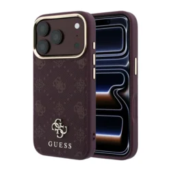 Maska Guess Peony 4G Small Logo MagSafe za iPhone 17 Pro Max/ 18 Pro Max burgundy