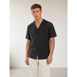 ARMIE Srajca The Michael Linen Slim-Fit Shirt črna