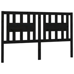 Vidaxl Posteljno vzglavje črno 206x4x100 cm trdna borovina