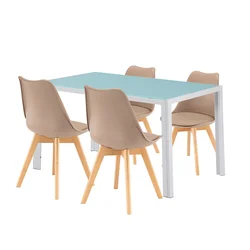 Jedilni set Nuvia 4+1 belo-beljasti