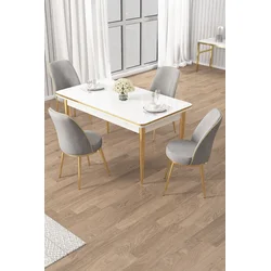 Hanah Home Trpezarijski set, 5 komada, Sivi