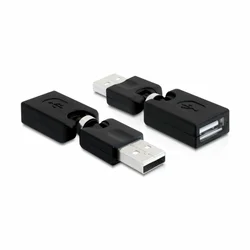 Adapter USB-A M - USB-A Ž pregibni 180°/360° Delock