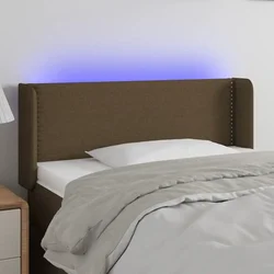 Vidaxl vidaXL Vzglavje postelje z LED diodo temno rjavo 103x16x78/88 cm blago