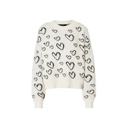 VERO MODA Pulover VMDOFFY ecru/črna