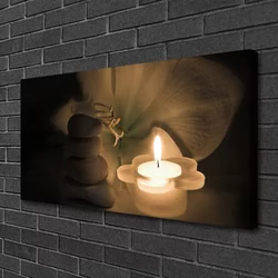 tulup.si Slika na platnu Sveča spa kamni 100x50 cm