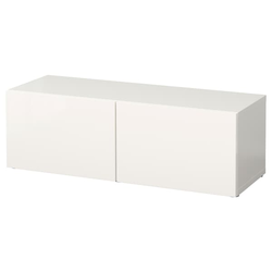 BESTA Spojene police i vrata, bela/Selsviken v. sjaj bela, 120x42x38 cm