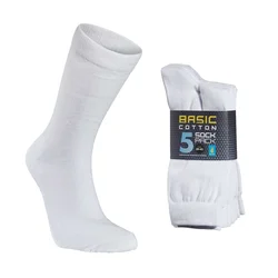 Nogavice Seger Basic Cotton 5-pack - Bela - 39-42