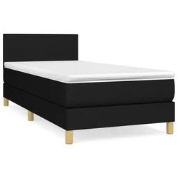 Vidaxl Box spring postelja z vzmetnico črn 90x190 cm blago