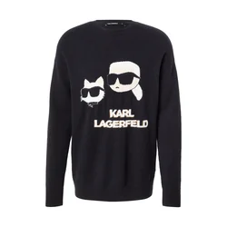 Karl Lagerfeld Pulover črna/bela