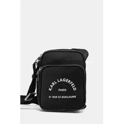 Karl Lagerfeld Torba za čez ramo Rue St-Guillaume  črna / bela
