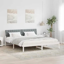 Okvir kreveta s uzglavljem Bijela i svijetlosiva 180 x 200 cm
