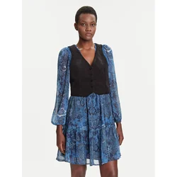 Desigual Vsakodnevna obleka Chaleco 25WWVW27 Modra Regular Fit