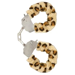 Kovinske lisice z leopardjim krznom