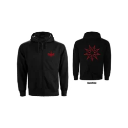 9 Point Star (Black) Zipper Hoodie L