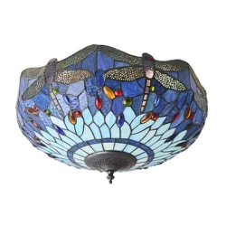 Endon 70722 - Plafonsko svetlo Tiffany DRAGONFLY 2xE27/60W/230V prečnik 41 cm
