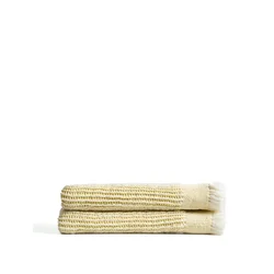 Rumena/bež bombažna pletena odeja 100x170 cm Lideba – Kave Home