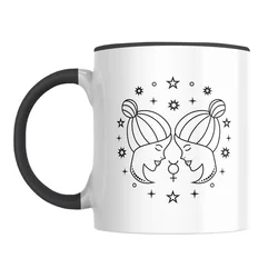 Šolja Horoskop Blizanci, 330 ml, Bela